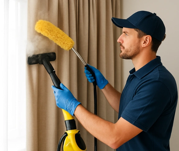 Trusted curtain steam cleaning technician Matty Curtain Cleaning deer-park-vic QLD